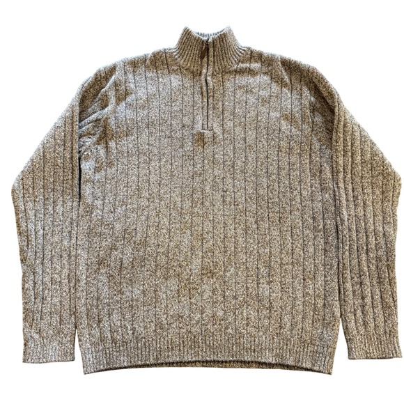 Oscar de la Renta XXL Mens 1/4 Zip Mock Neck Knit Sweater Pullover - Picture 1 of 7